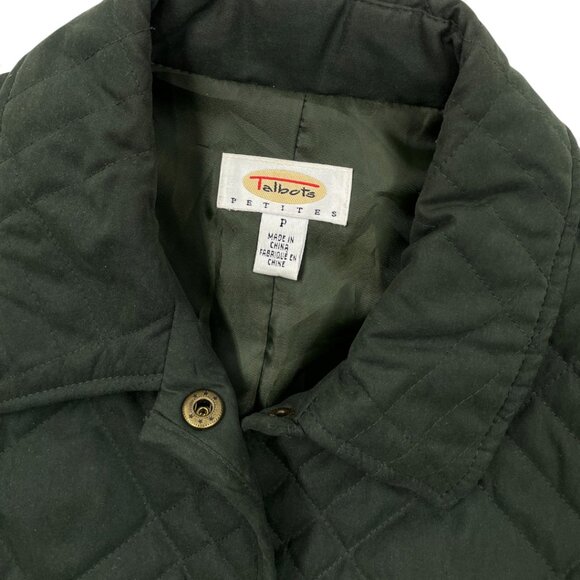 Talbots Olive Green Quilted Horse Riding Equestrian Vest Jacket Petites 0 - Picture 4 of 9